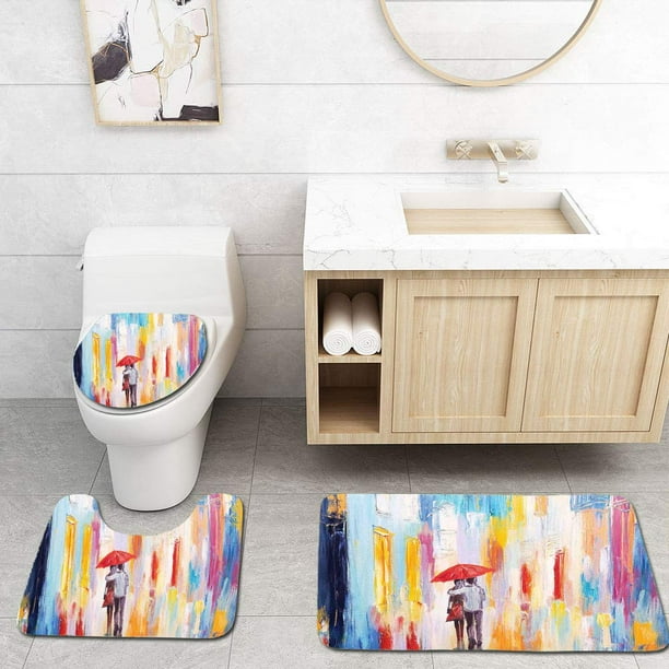 XDDJA Home Silhouette a Love Couple in Street Rainy Day Romance in