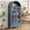 Blue, variant on 70'' Tall Arched Cabinet with Glass Door, Modern Wood Display Bookshelf with 5 Tier Shelf for Living Room,Bedroom,Office, Green