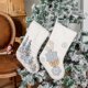 thumbnail image 3 of 2 uds decoraciones navideñas bola de lana bordado copo de nieve árbol de Navidad medias navideñas blancas bolsa de regalo de vacaciones para niños, 3 of 5