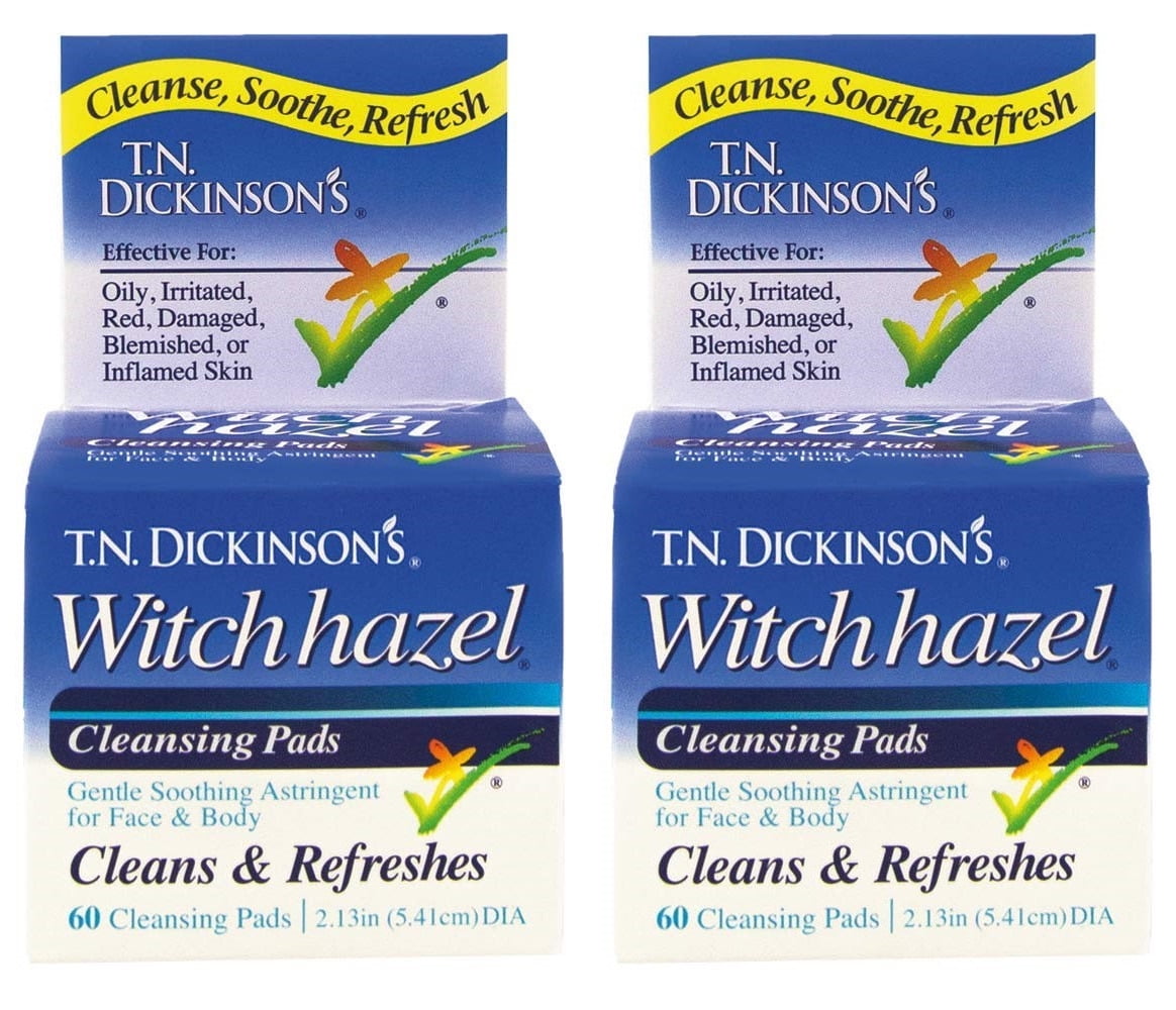 (2 Pack)Dickinson Brands Witch Hazel Pads 60 Count