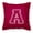 Maroon, variant on Letter A Monogram - Lime Green Fabric Decorative Pillow