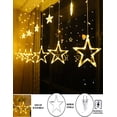 thumbnail image 3 of Luces 138 Led Cortina 12 Estrellas Decorativas 8 Modos Amarilla VIMI, 3 of 9