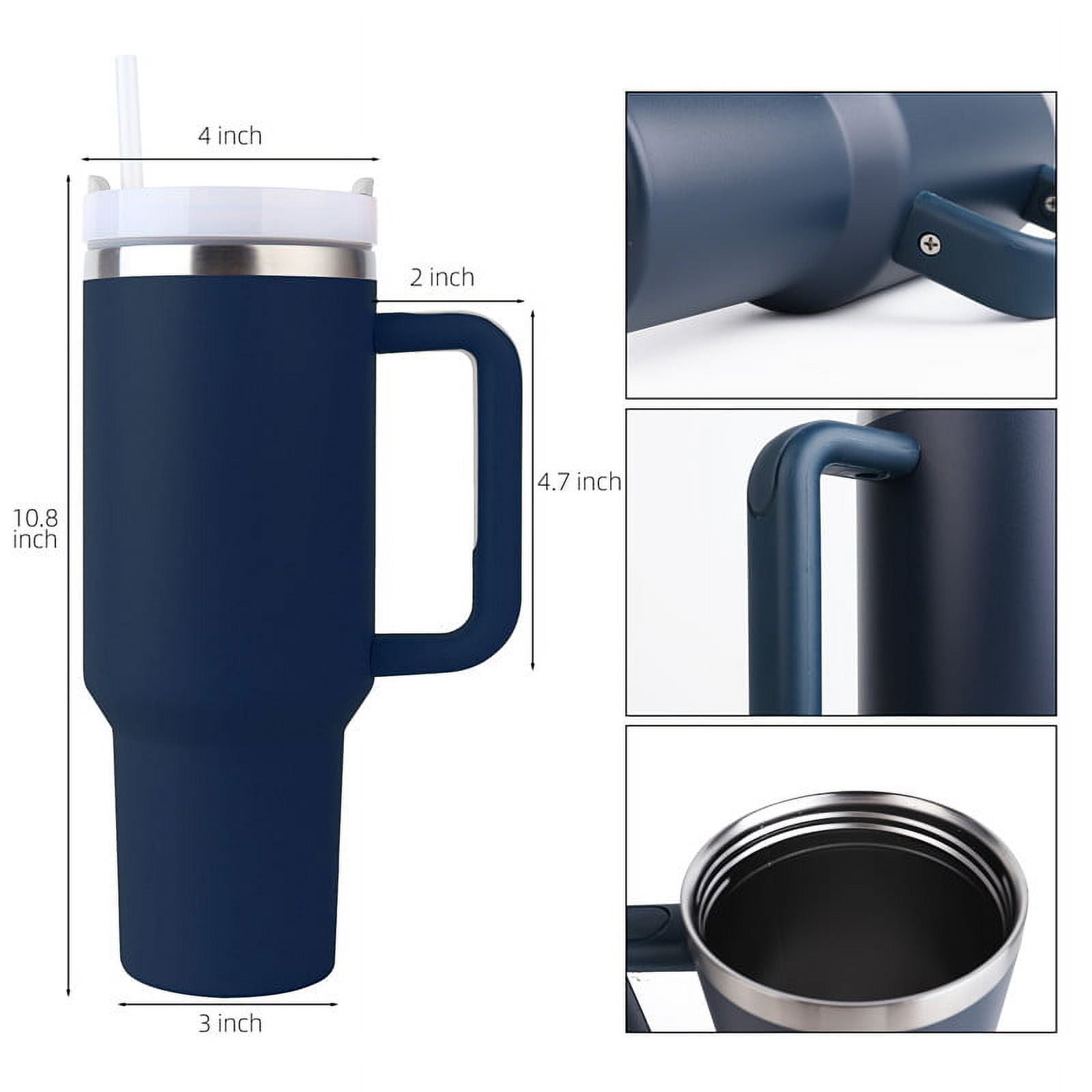 New 40 OZ Insulated tumbler with handle & straw, Double Vacuum Stainless  Steel reusable Mug for indo…See more New 40 OZ Insulated tumbler with  handle