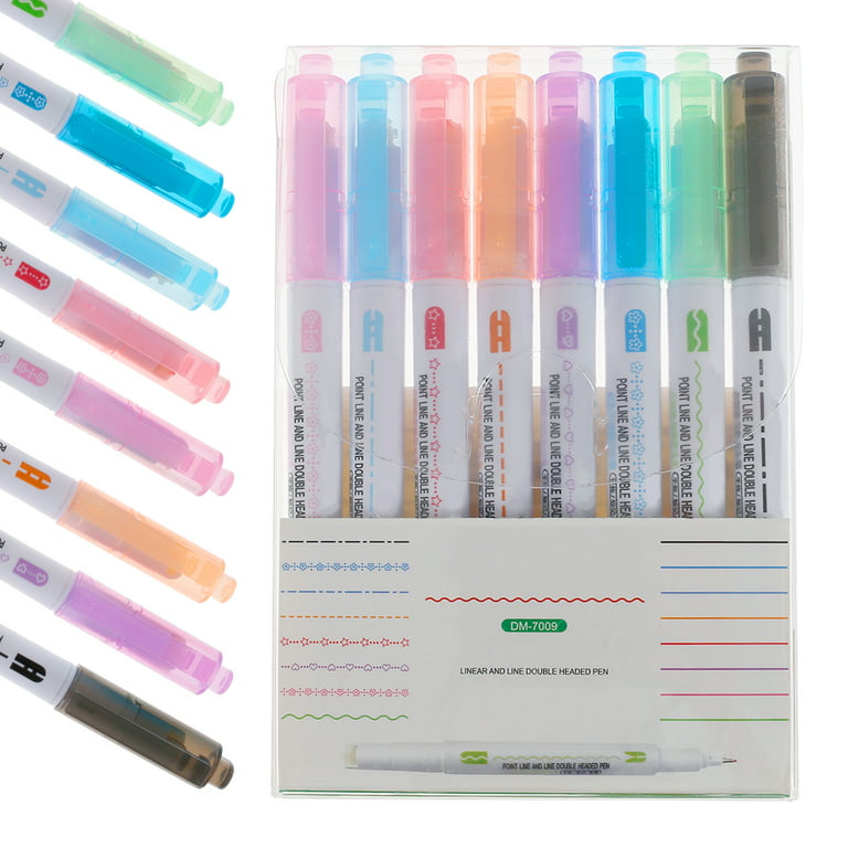 Curve Highlighter Pen Set,6 Assorted Colors & Curves Cute