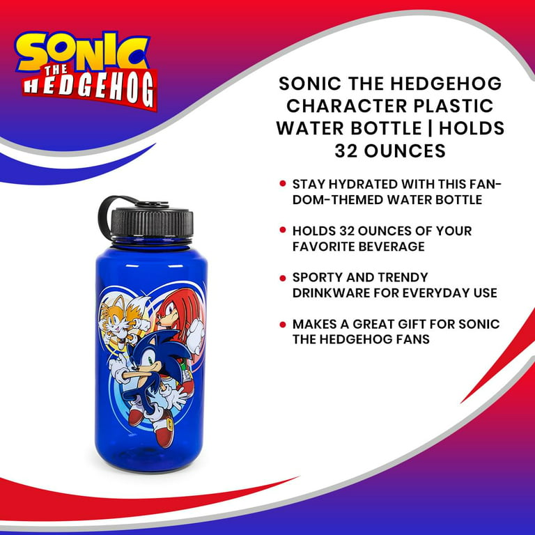 Sonic The Hedgehog 32oz Plastic Water Bottle