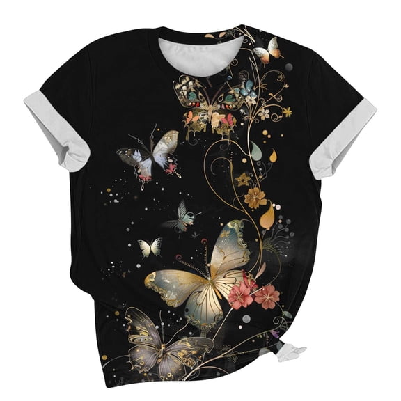 Cilsoka 2026 Fashion Trends Summer, Womens V-Neck T-Shirt Flower Graphic Tees Summer Fashion Boho Tops Tshirts Loose Casual Wildflower Beach T Shirts, Floral Print Tshirts