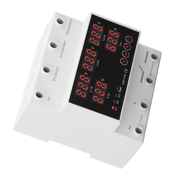 Panel De Interruptor De Transferencia Automática 63A, Interruptor De Transferencia Automática Trifásico 63A, Mini ATS Solar Auto Dual Power Switch Con Pantalla LED Para