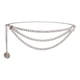 thumbnail image 1 of Cinturón de cadena de cintura flexibles retro delicado mujeres nupciales Plata Hugo Cinturón de cadena de cintura, 1 of 7