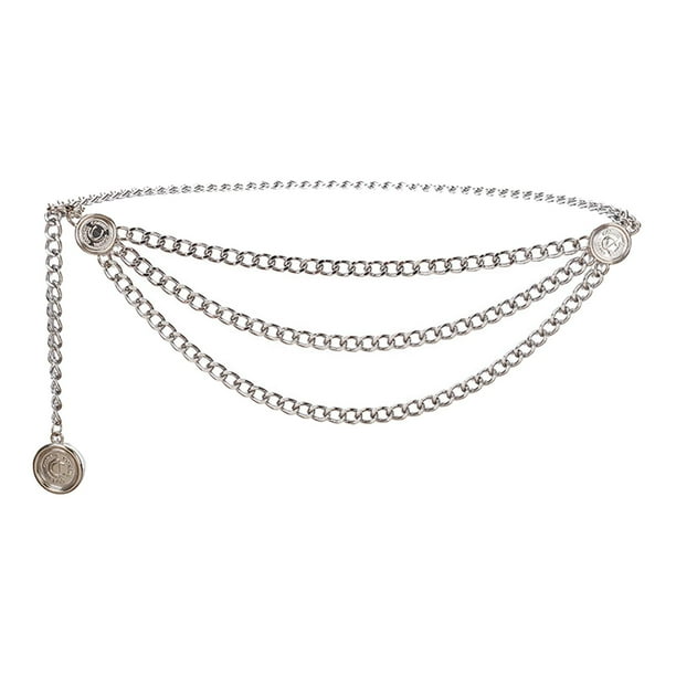 Cinturón de cadena de cintura flexibles retro delicado mujeres nupciales Plata Hugo Cinturón de cadena de cintura