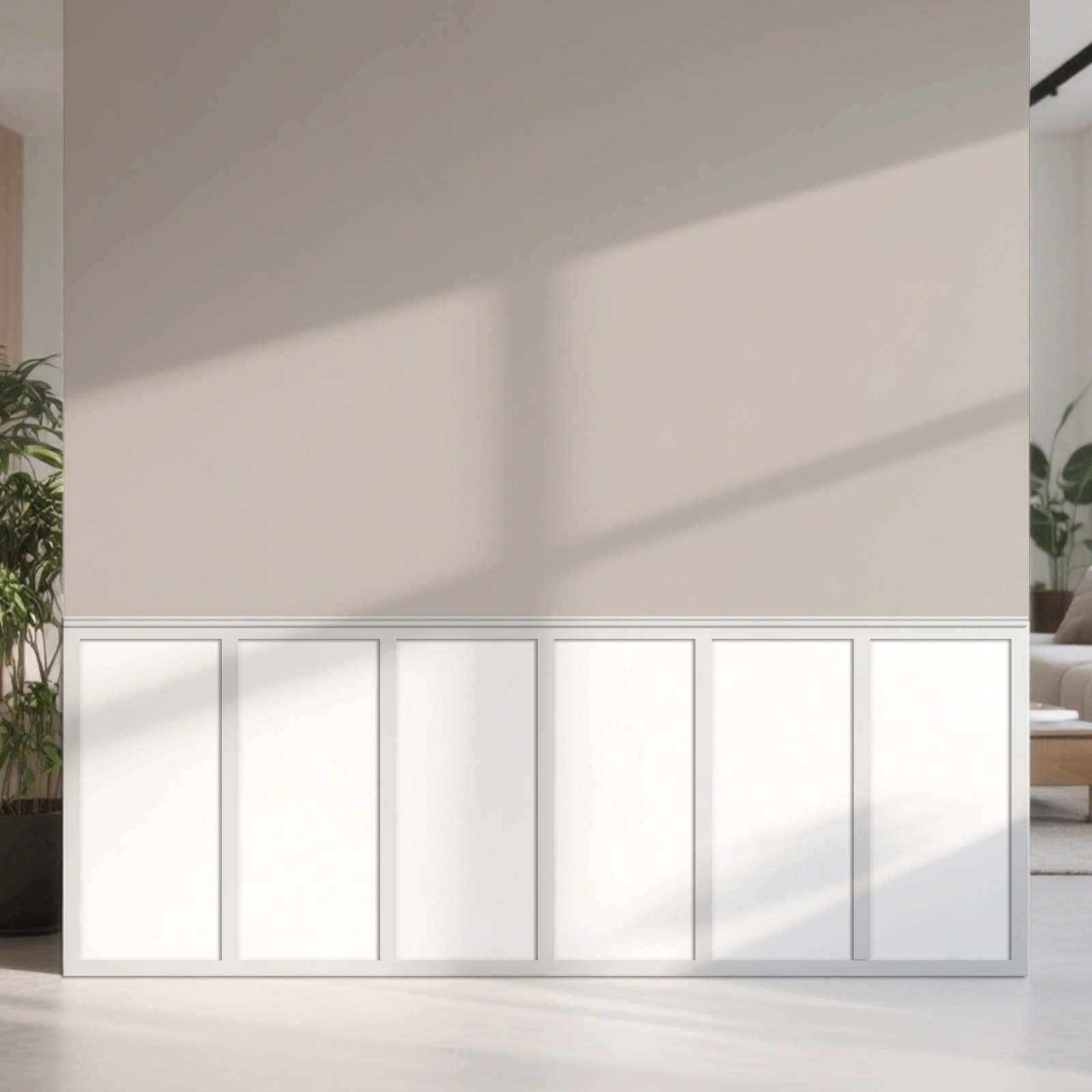 Art3d Premade Wainscoting Panel Kit, White Primed Board & Batten Wall Décor,Paintable Polystyrene Molding Trim for Accent Wall for Living Room, Bedroom & Kitchen