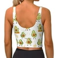 thumbnail image 3 of Haiem Lovely Avocado Pattern Womens Sports Bra - U Neck Padded Low Impact Yoga Bra Workout Crop Top Gym Moisture-Wicking Workout Vest -, 3 of 9