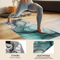 thumbnail image 4 of Black Green Translucent Marble Pattern Hot Yoga Mat Towel Non Slip for Hot Yoga - Quick-Drying Yoga Mat Cover with 4 Corner Pockets with Travel Bag - Hot Yoga Towel Non Slip 74"x26", 4 of 6