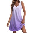 thumbnail image 1 of Vestido de Verano para las Mujeres de Moda Impresión de Bolsillo sin Mangas Cuello en V, Vestido Casual para la Playa Y el Uso Diario, 1 of 1