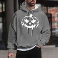 thumbnail image 1 of Sudadera con capucha de Halloween para hombre, informal, de moda, con cuello redondo, estampado, manga larga, blusa de poliéster, 1 of 5