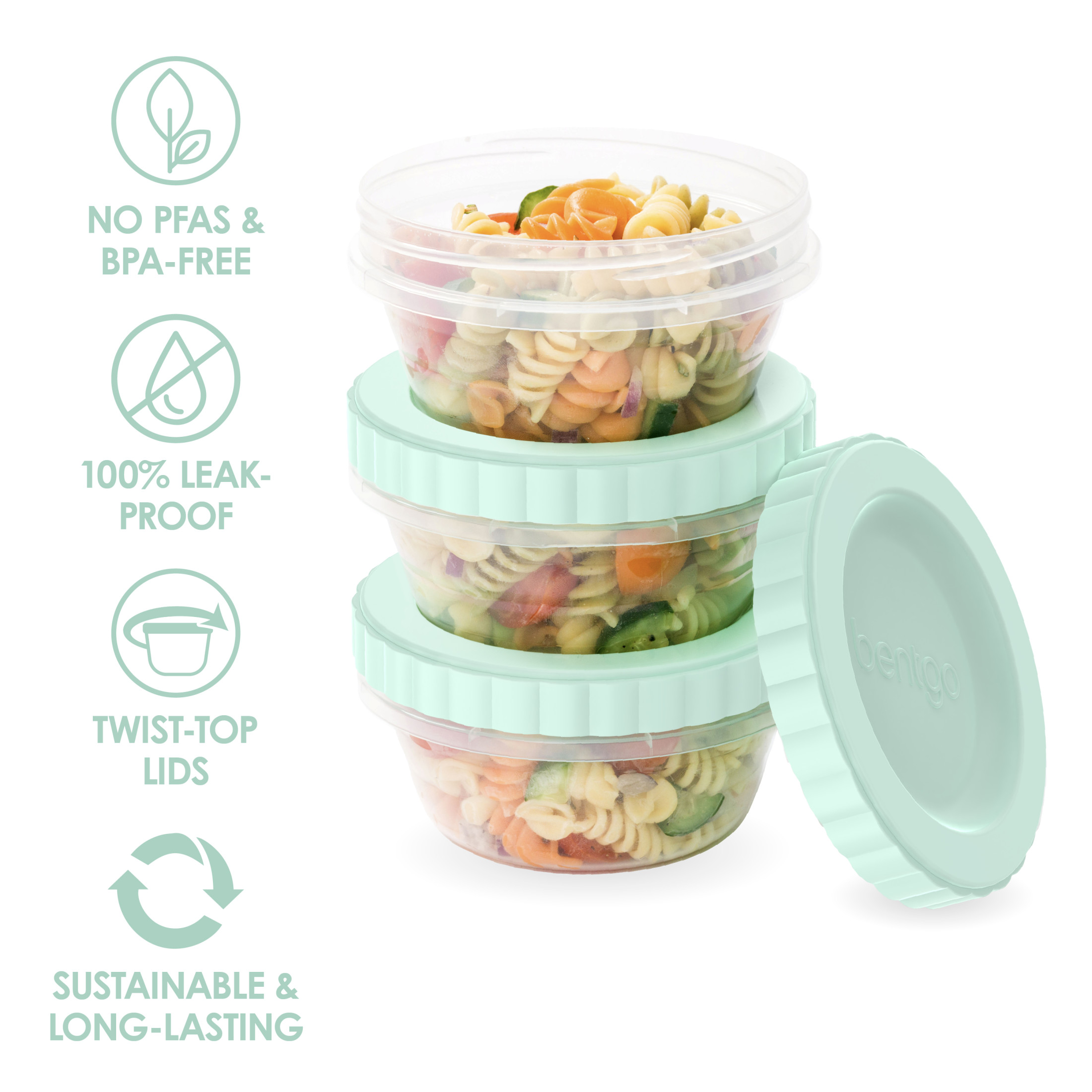 Bentgo Prep 20-Piece Twist-Top Deli Containers, 8 fl oz, Honeydew photo 4