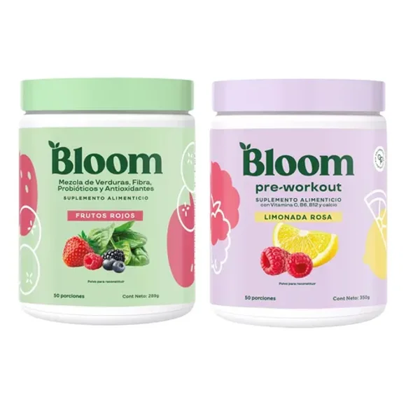 Probióticos y Antioxidanes + Pre Entreno Bloom 2 Pack 639g