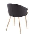 thumbnail image 3 of LumiSource Claire Chairs, Faux Leather, Black/Gold, Set Of 2 Chairs, 3 of 8