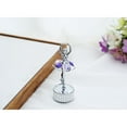 thumbnail image 3 of Matashi Chrome Plated Ballet Dancer Music Box with Purple Crystals, Rotating Swan Lake Collectible Gift Décor, 3 of 4