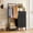 Black, variant on HIGDBFE Dresser with Hanging Rack, 3 Fabric Drawers Tall Clothes Storage for Bedroom, Entryway, White