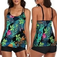 thumbnail image 2 of Yokua Women's Tankini Swimsuit Two Piece Bathing Suit Tank Top Swimwear with Boyshorts, 2 of 12