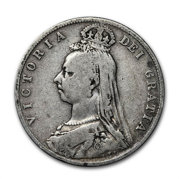 1887-1892 Great Britain Silver Half Crown Victoria Avg Circ