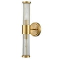 thumbnail image 4 of Moose Modern 2-Light Gold Dimmable LED Wall Sconce with Clear Glass Shades, 4 of 8