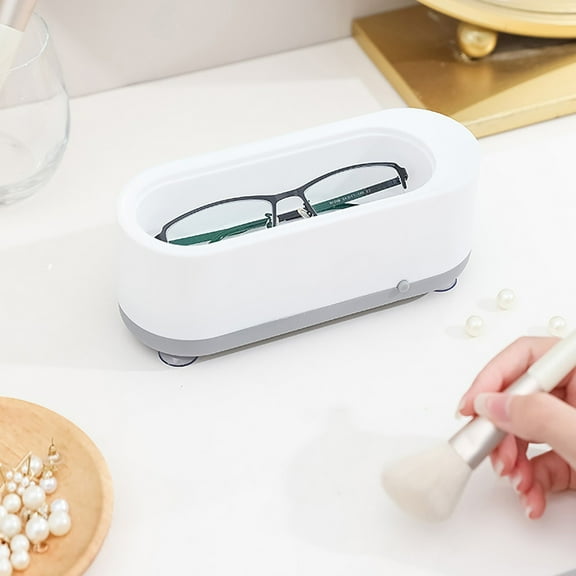 Eespoir Ultrasonics Cleaning Home Eyeglasses Case, Home Mini Scaling Kit Cleaner, Portable Household Professional Ultrasonic Cleaner Machine for Cleaning Glasses