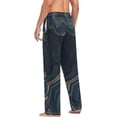 thumbnail image 6 of FREEAMG Men's Pajama Pants with Pockets Sleepwear Lounge Pants Stretch Casual Abstract Luxurious Navy Marble, 6 of 7