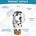 thumbnail image 4 of Ryvnso 30 oz Tumbler with Handle and Straw Cute Pandas Reading Insulated Stainless Steel Travel Mug with Lid, 4 of 9