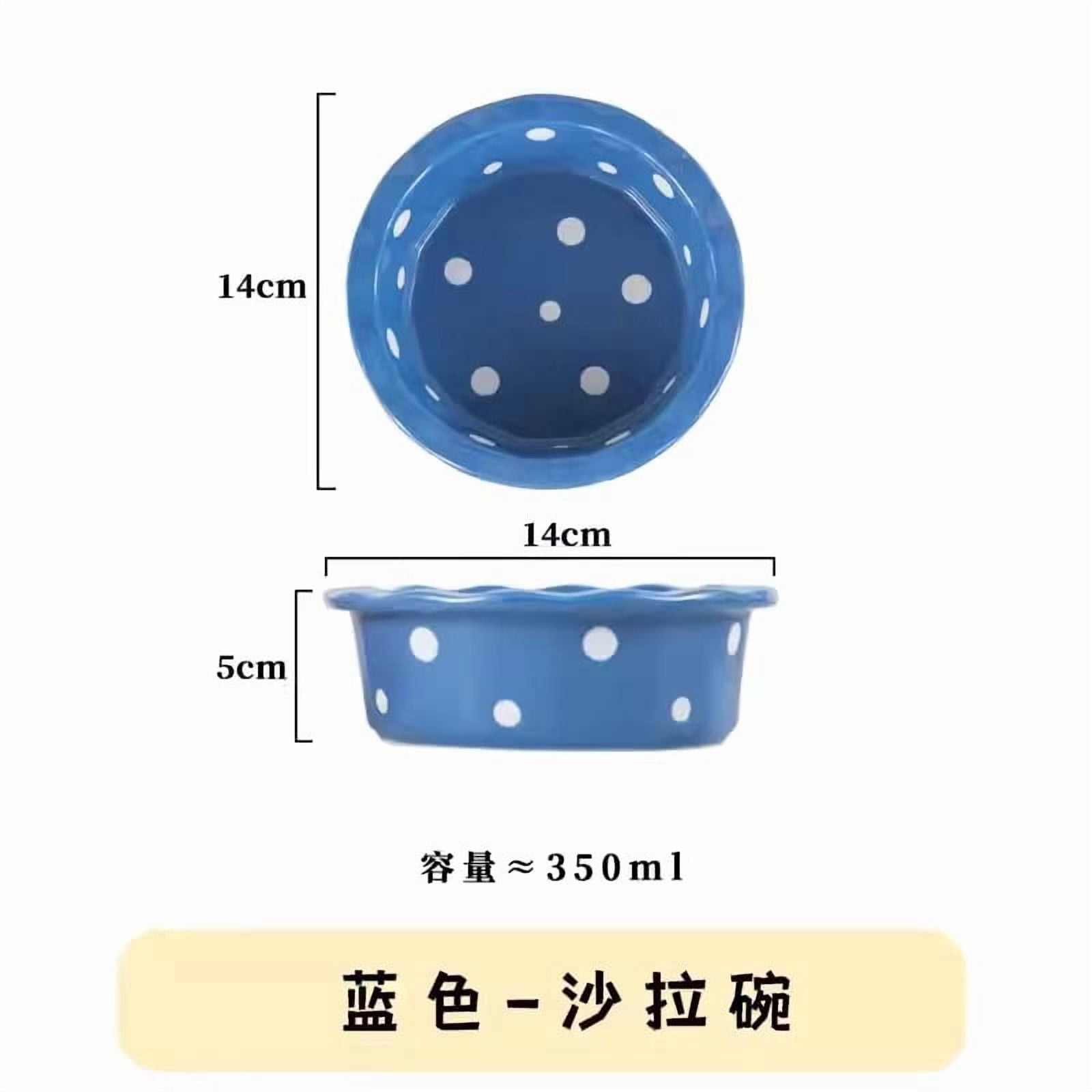 Pet Bowl Cute Ins Storm Dot Ceramic Bowl Dessert Breakfast Bowl Home Cat Dog Bowl Feeding Basin  Cat Caramics Supplies