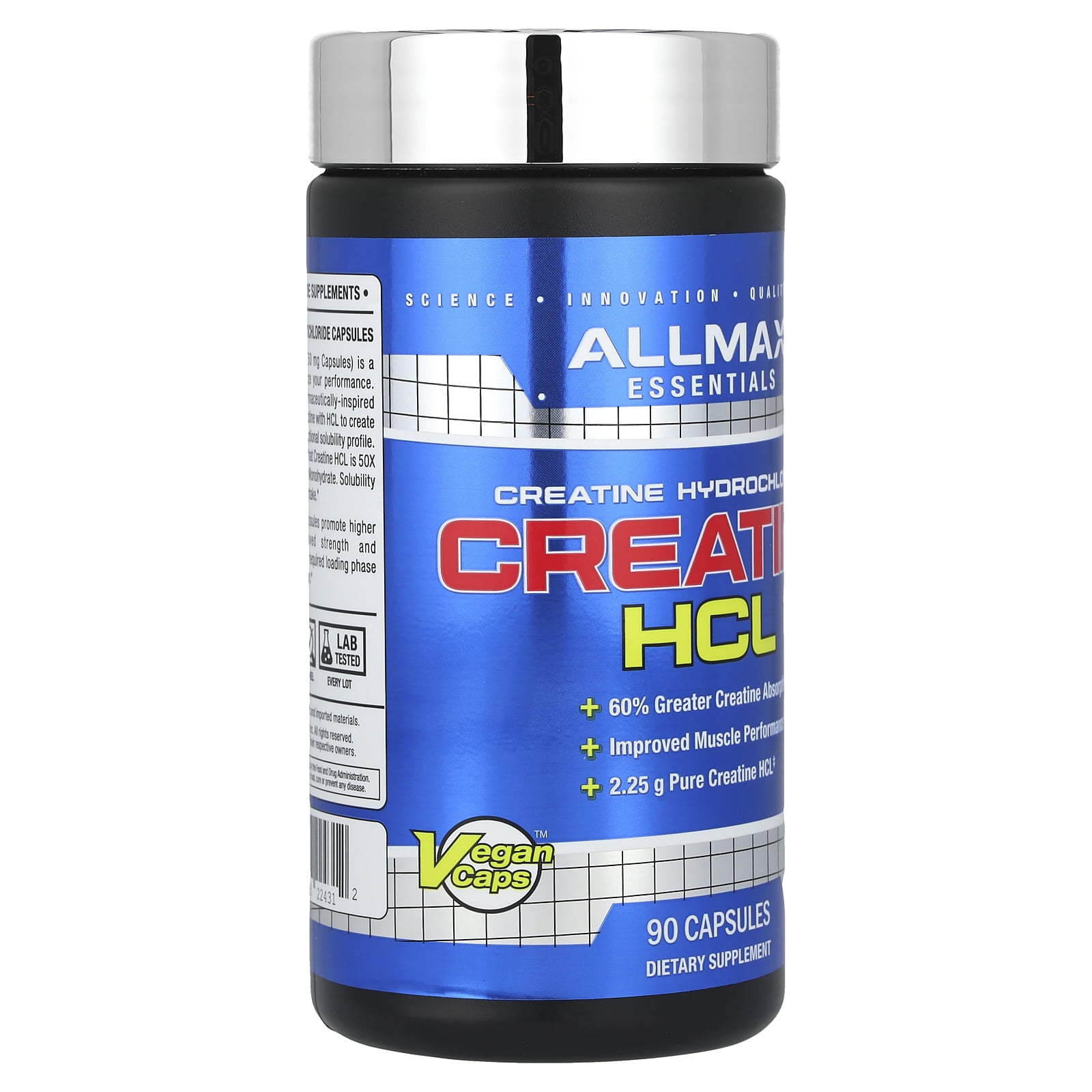 ALLMAX CREATINE HCI, Dietary Supplement for both Men and Women, 750mg, 90 Count