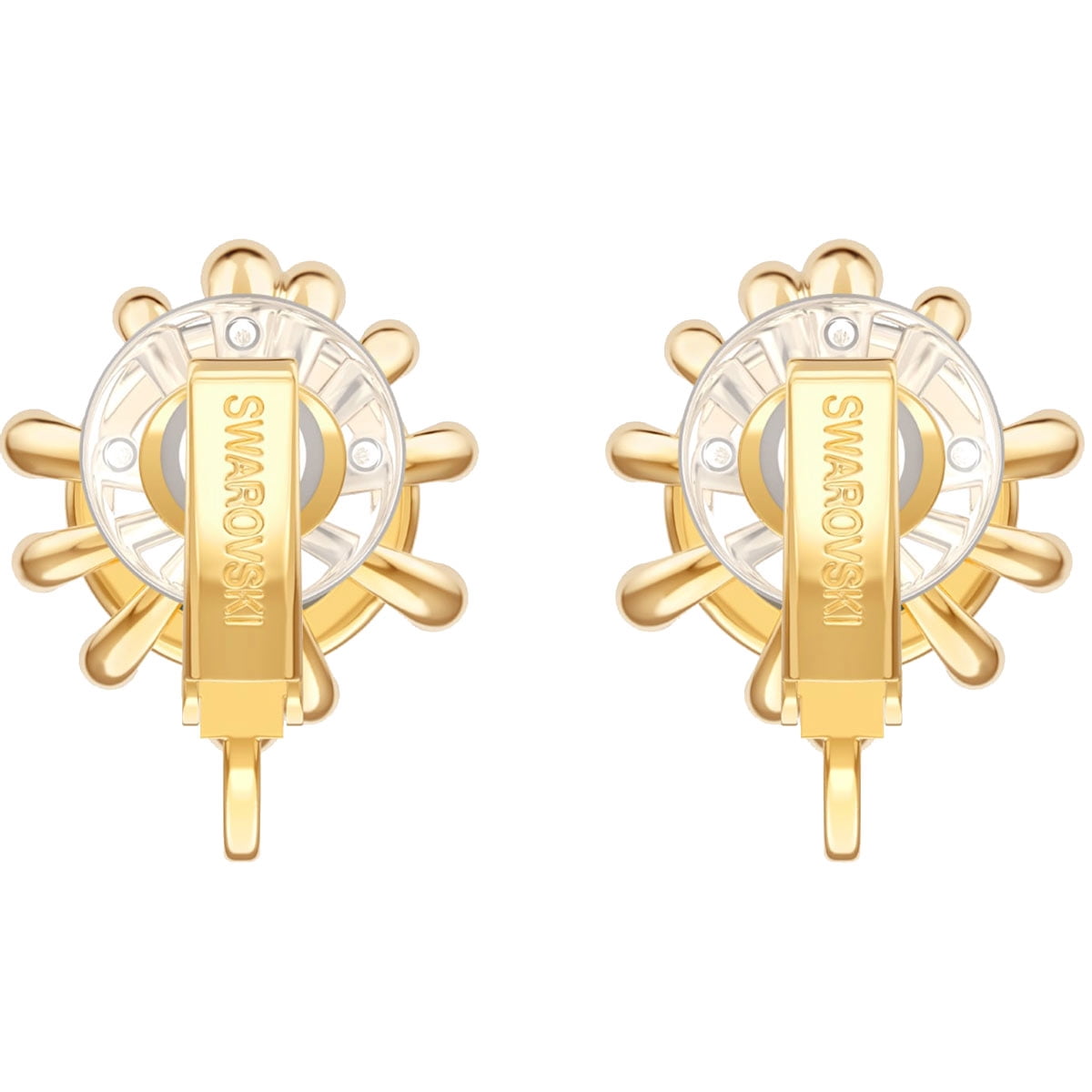 Swarovski Women's Olive Gold Tone Plated Clip Earrings, Crystal