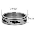 thumbnail image 2 of High polished (no plating) Stainless Steel Ring with Epoxy in Jet for Women Jet Stone Color Style TK2926 Size 10, 2 of 4
