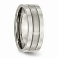 thumbnail image 4 of Titanium Grooved 8mm Brushed and Polished Band Size: 13; for Adults and Teens; for Women and Men, 4 of 6