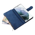 thumbnail image 7 of for Samsung Galaxy S22 Ultra Case Wallet with Card Slots, Premium Soft PU Leather Zipper Folio Flip with Wrist Strap Kickstand Protective Phone Cover for S22 Ultra Handbag Wallet Case, Blue, 7 of 7
