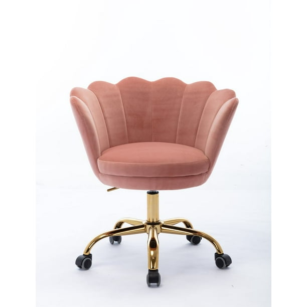 Home Office Chair Pink Velvet Desk Modern Ergonomic Computer Adjustable Swivel Upholstered Task With Gold Metal Base For Study Bedroom Com Home Office Chair Pink Velvet Desk, Lilac Velvet Office Chair