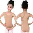 thumbnail image 3 of Girl's Leotard Sleeveless Camisole Leotard with Adjustable Straps for Dance Ballet Bodysuit Dancewear, Nude, 3 of 7