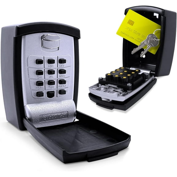 KeyGuard SL-590 Punch Button Key Storage Wall Mount Lock Box, Black Finish