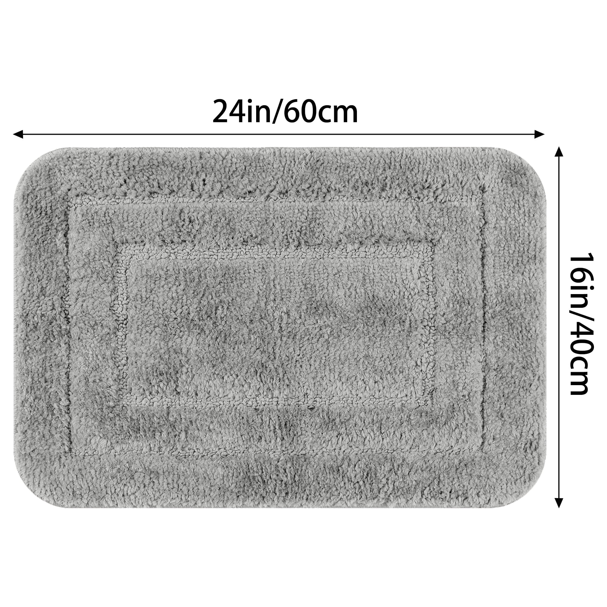 Unique Bargains Soft Absorbent Rug Non-Slip Plush Bath Mat for Bathroom Floor Dark Gray 16"x24"