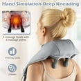 thumbnail image 4 of Costway Neck Shoulder Massager with 2 Heating Levels & Adjustable Intensity Gray, 4 of 9