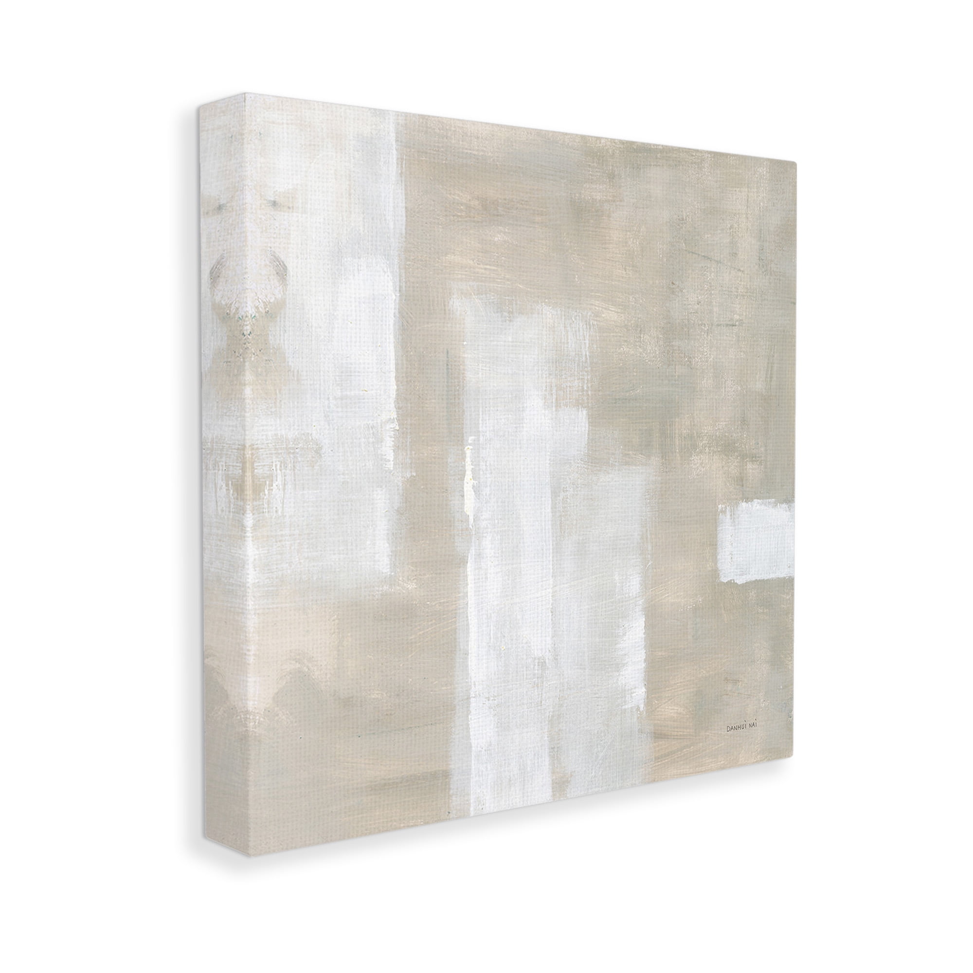 Stupell Industries Subtle Beige Abstract Abstract Painting Gallery Wrapped Canvas Art Print Wall Art, 36 x 36