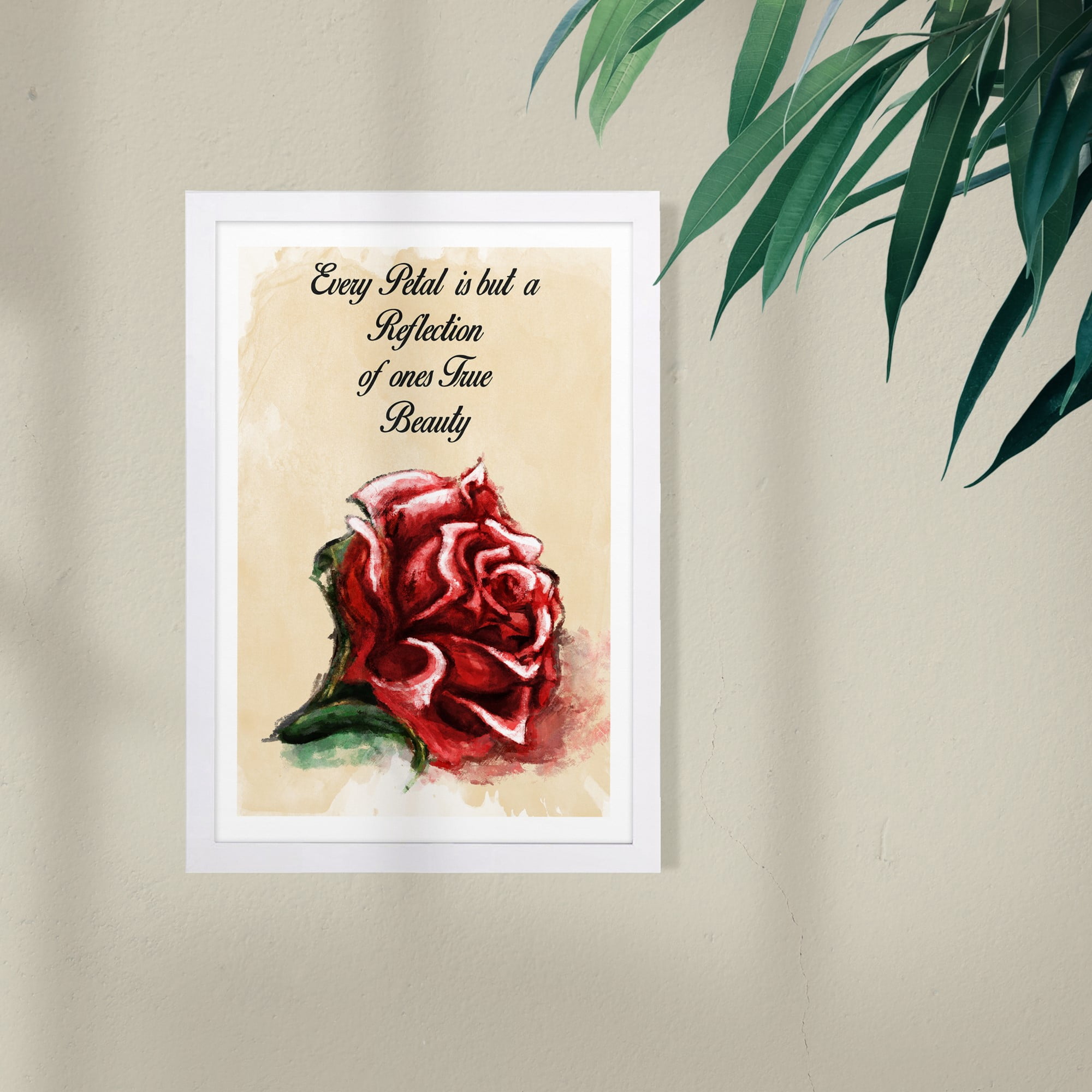 True Beauty Beauty Quotes and Sayings 13" x 1.00" Framed Painting Art Print, by Wynwood Studio