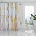 thumbnail image 1 of Gold White Marble Shower Curtain Set with 12 Hooks, Luxury Bathroom White Gray Gold Marble Shower Curtain Waterproof Fabric, 72 X 72 Inches, 1 of 4