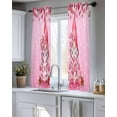 thumbnail image 5 of Valentine's Day Sheer Curtains 39 Inch Length 2 Panels Set for Living Room/Bedroom, Ombre Pink Gnomes Love Roses Romantic Kitchen Curtains Grommet Semi-Sheer Curtains Window Treatments 27.5"x39"x2, 5 of 7