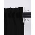 thumbnail image 6 of Black Curtains 45 Inch Length, Sheer Curtains for Bedroom Living Room Window Pure Black Rod Pocket Voile Drapes Kitchen Curtains Small Half Window 52"x45" 2 Panels, 6 of 7