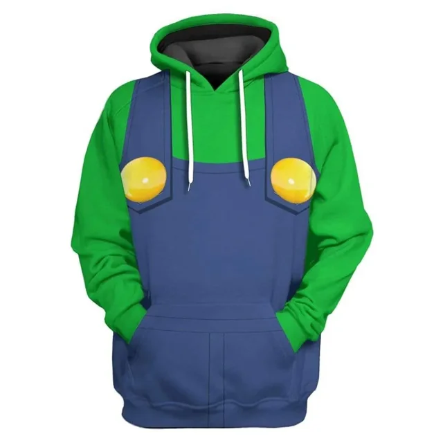 Sudadera gruesa deportiva con estampado creativo de Mario, juego popular de otoño e invierno para niños de 3 a 14 años para niños y niñas