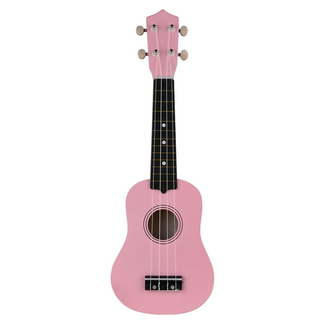 21-inch Ukulele 4 Strings Ukulele Small Guitar Bass Wooden Musical Instrument Kids Gift Pink