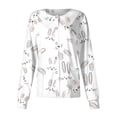 thumbnail image 3 of Fabrcox S-5XL Bunny Rabbit Women's Medical Scrub Jackets Long Sleeve Snap Front Scrub Tops Women Easter Animals Pattern Women’s Nurse Uniforms with Pocket, 3 of 6