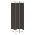 thumbnail image 2 of vidaXL 3-Panel Room Divider Brown 120x220 cm Fabric, 2 of 5