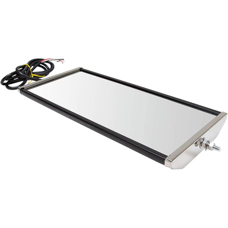 TRQ Stainless Steel West Coast Convex Mirror Pair - 16x7 Bubble Back - Fits Heavy Duty Trucks